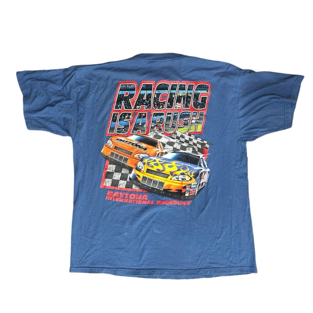 Daytona Speedway Nascar Shirt Adult XL Blue Y2K Graphic Men's Racing is a Rush